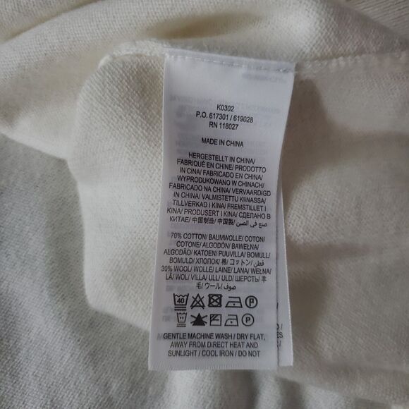 Boden Wiltshire Colorblock V-Neck Sweater Womens US 16/18 Ivory Blue Red - Picture 9 of 11